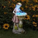 Fairy Garden Statue Solar Garden Angel Figurine Outdoor 