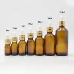 Amber glass dropper bottles