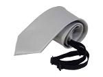 Tie with elastic band - safety tie satin  - 51 x 7 cm - gray