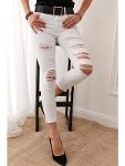 White denim jeans with holes 3880