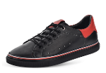 Men's sports loafers in black and red
