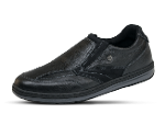 Men's casual shoes in black with ribbing