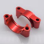 CNC milling red anodized aluminum clamp