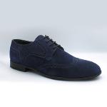 Navy Blue Suede Leather Classic Men's Shoes