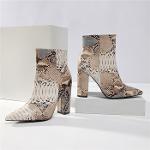 Size:4.5-10 Women Fashion Plus Size Snakeskin Print Boots