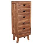 Sideboard with 5 drawers 40x30x100 cm solid teak