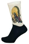 Mexica patterned bottom cotton digital printed socks -