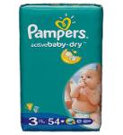 Pampers Active Baby Dry 3 Midi, Diapers 4-9 Kg, 54 Pcs