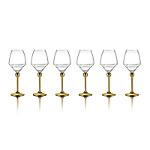 Magic Harmony Crystal & Gold Coated Steel White Wine Glasses, 6 pcs