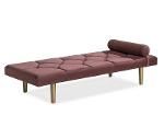 Daybed Royalty in rust pink with golden legs, 185x75x40 cm