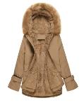 Womens clothing solid color parka jacket