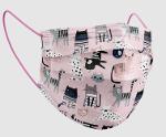 Medizer Kids Series Meltblown Pink Cute Cats Patterned Best 3 Ply Mask
