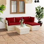 5-piece lounge set with cushions pallet spruce wood