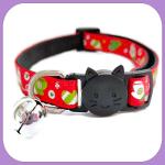 Christmas Kitten Collar - Red With Christmas Gloves