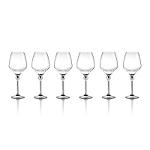 Magic Harmony Crystal & Stainless Steel Red Wine Glasses, 6 pcs