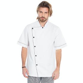 Short sleeve chef Jacket Unique - Unisex - White with Black