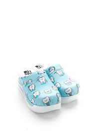Orthopedic medical clogs, blue with print, unisex - Model airmax medical