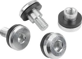 Steel flat head screw with tolerance compensation for floating