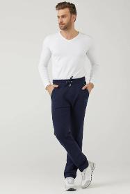 Men pocket sports sweatpants - navy blue