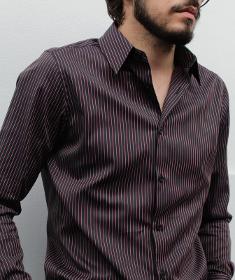 Black Shirt With Red And White Stripes