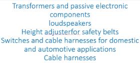 Transformers, passive electronic components, cable harnesses