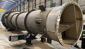 Welded stainless steel and iron boiler with together
