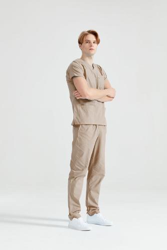 Beige Elastane Medical Suit, Men - Classic Flex Model